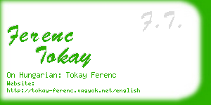 ferenc tokay business card